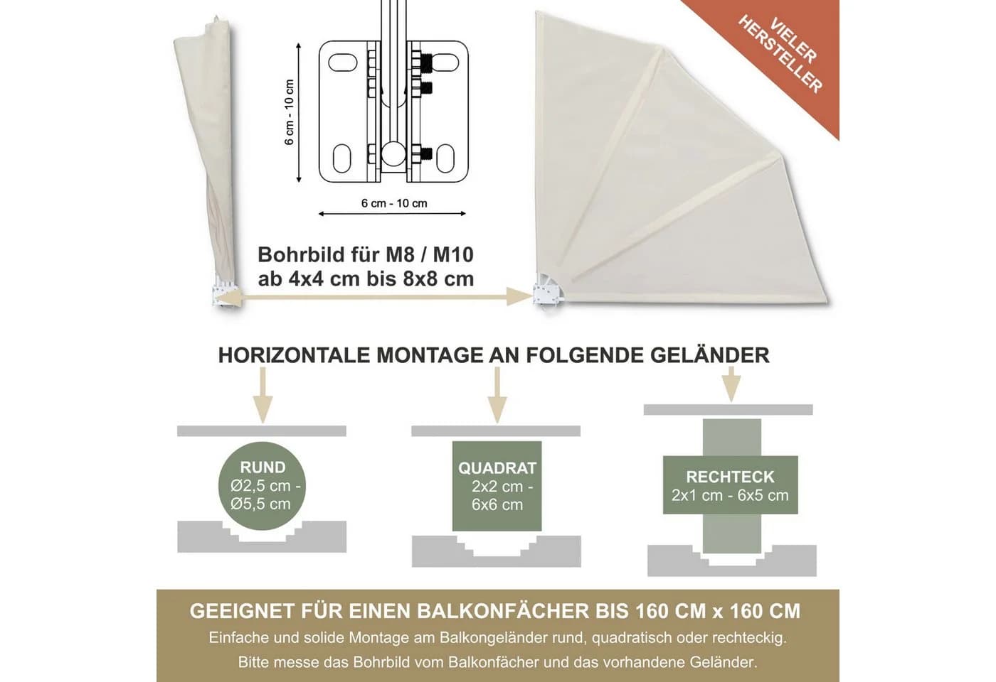 KDR Produktgestaltung Balkonfächerhalter Edelstahl - Bild 5