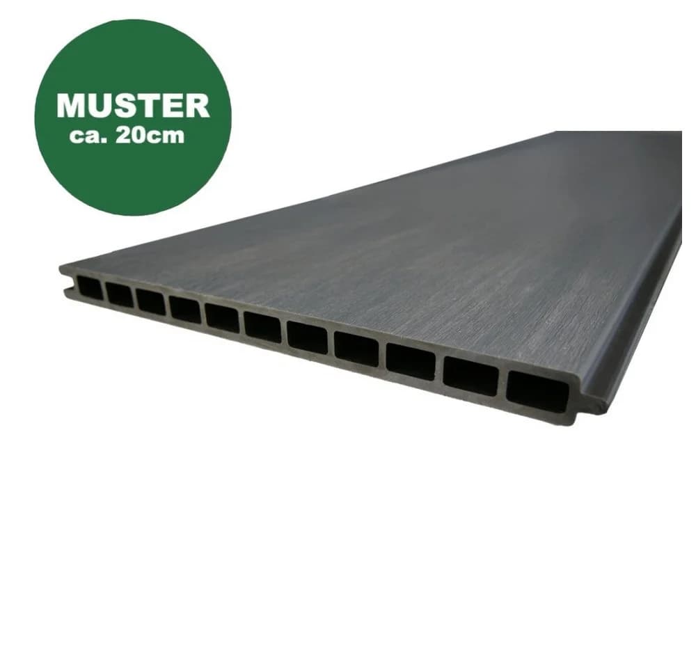 Woodstore24 WPC COEX Zaun Komplettset grau mit Pfosten - Bild 2