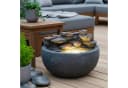 Arnusa Gartenbrunnen mit LED-Beleuchtung Steinoptik Grau Bild 2
