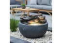 Arnusa Gartenbrunnen mit LED-Beleuchtung Steinoptik Grau Bild 3
