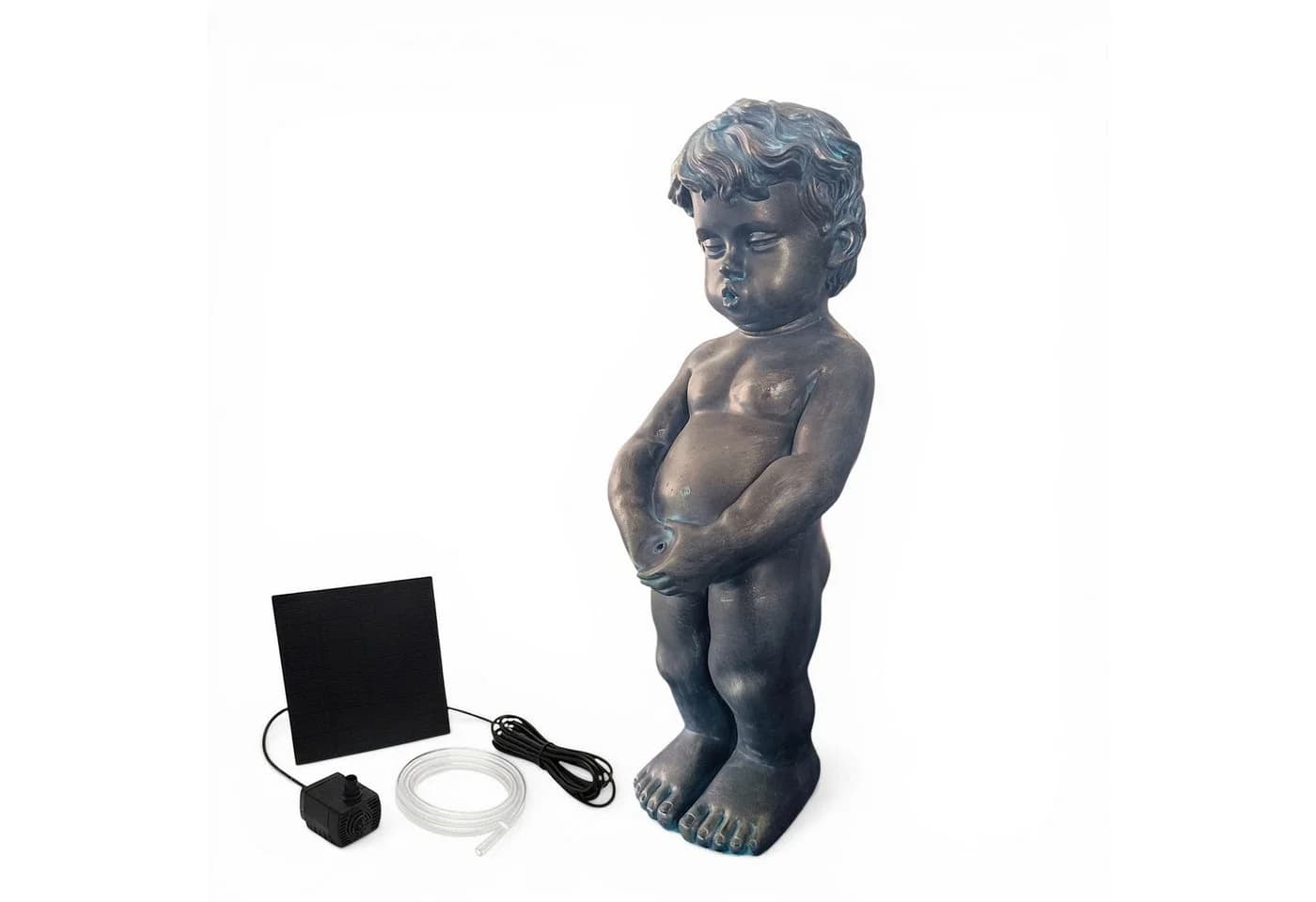 Arnusa Solar Wasserspeier Junge klassisch Gartendeko Polyresin - Bild 2