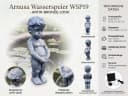 Arnusa Solar Wasserspeier Junge klassisch Gartendeko Polyresin Bild 3