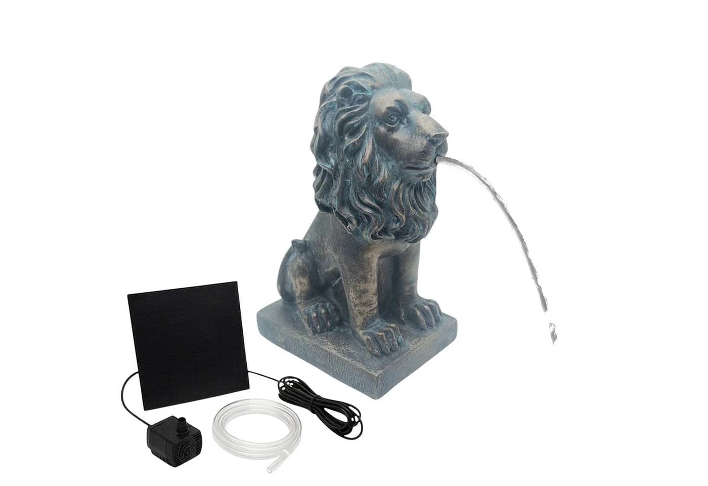 Arnusa Solar Wasserspeier Löwe Bronze-Optik mit Pumpe - Bild 5