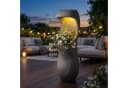 Arnusa Solar-Blumentopf mit LED-Beleuchtung Grau Fiberclay Bild 3