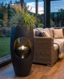 Arnusa Gartenbrunnen LED Springbrunnen bepflanzbar 91 cm dunkel Grau Bild 3