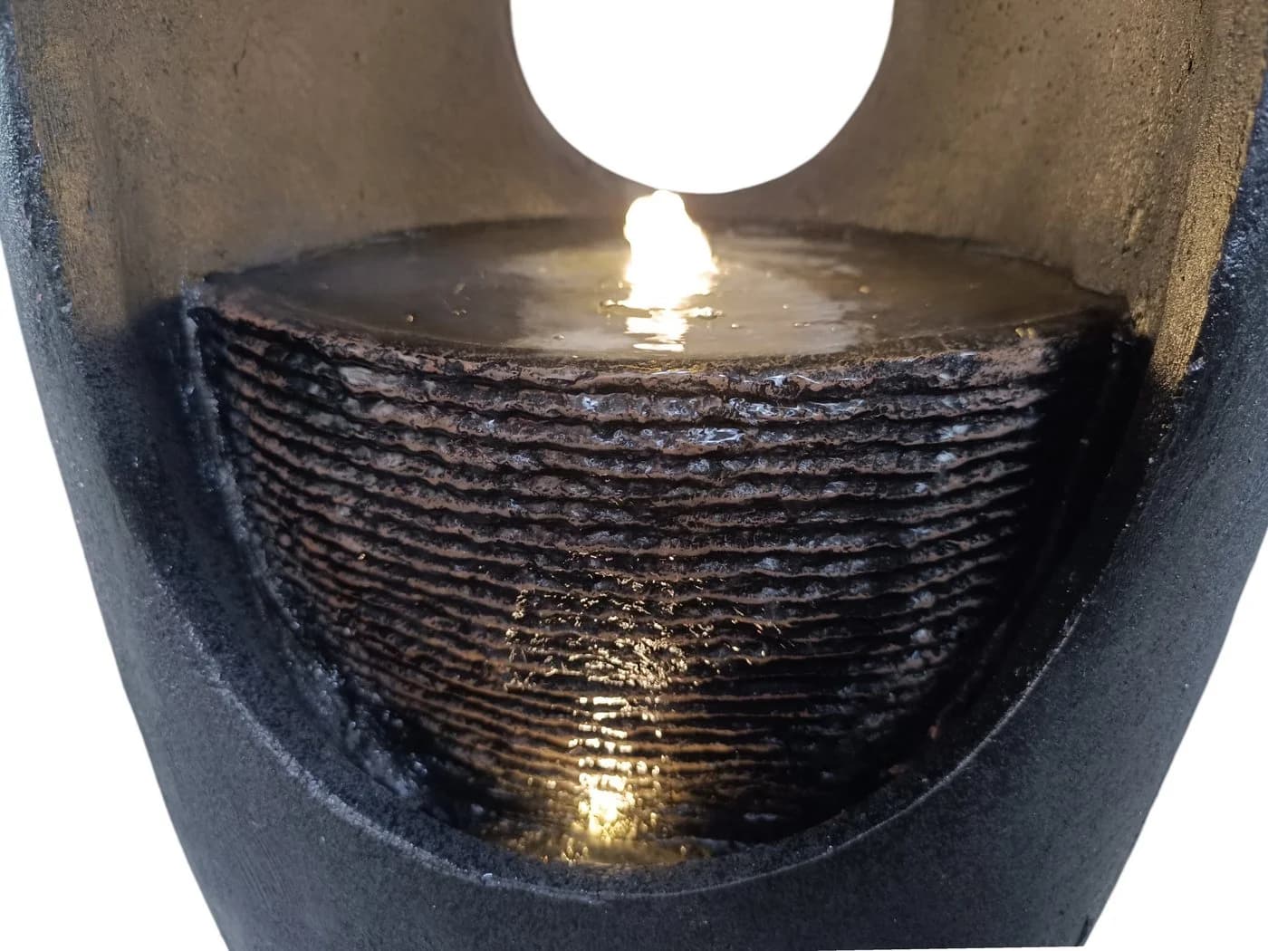 Arnusa Gartenbrunnen LED Springbrunnen bepflanzbar 91 cm dunkel Grau - Bild 5