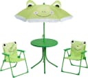 Koopman Garten-Kindersitzgruppe 4-tlg. Grün Frosch-Design mit Schirm Bild 1
