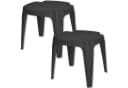 Progarden Gartenlounge-Hocker 2er Set Anthrazit Kunststoff Wetterfest Stapelbar Bild 1