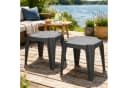 Progarden Gartenlounge-Hocker 2er Set Anthrazit Kunststoff Wetterfest Stapelbar Bild 2