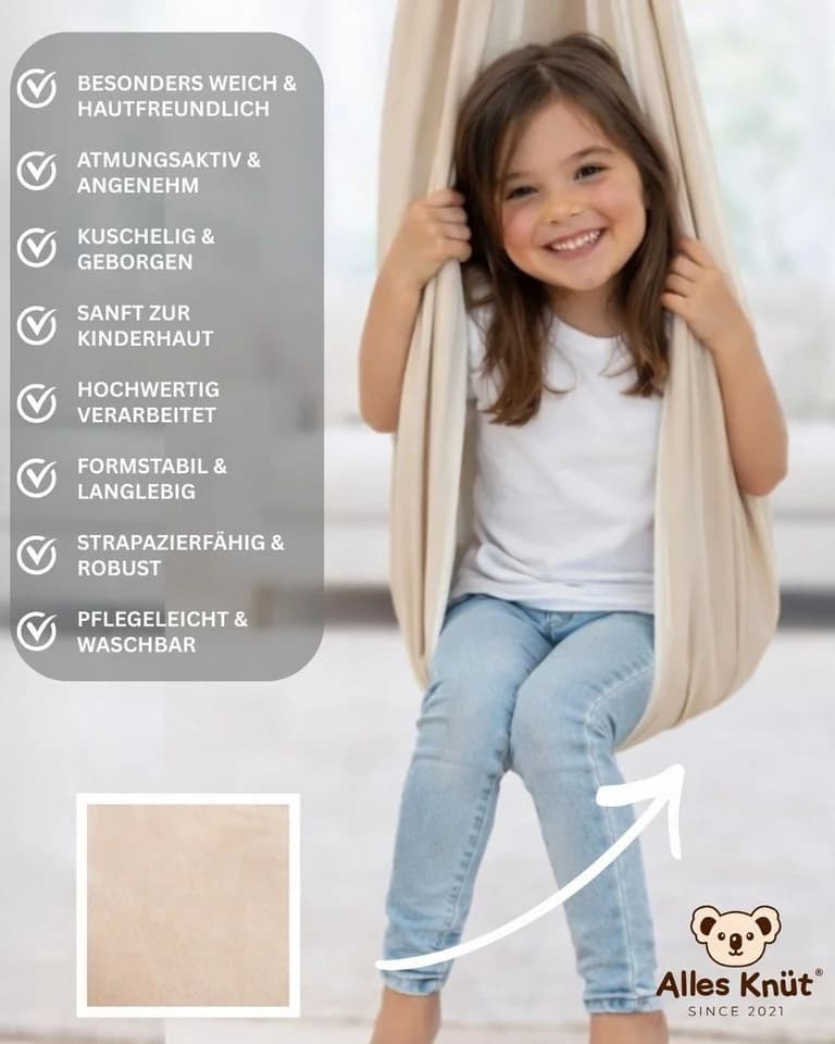 Alles Knüt Therapieschaukel Beige Fleece Indoor