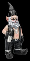 Figuren Shop GmbH Biker Gartenzwerg mit Totenkopfkette Bild 1