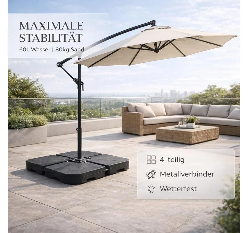 Gartiva® Schirmständer mit Schirmgewichten für Ampelschirme