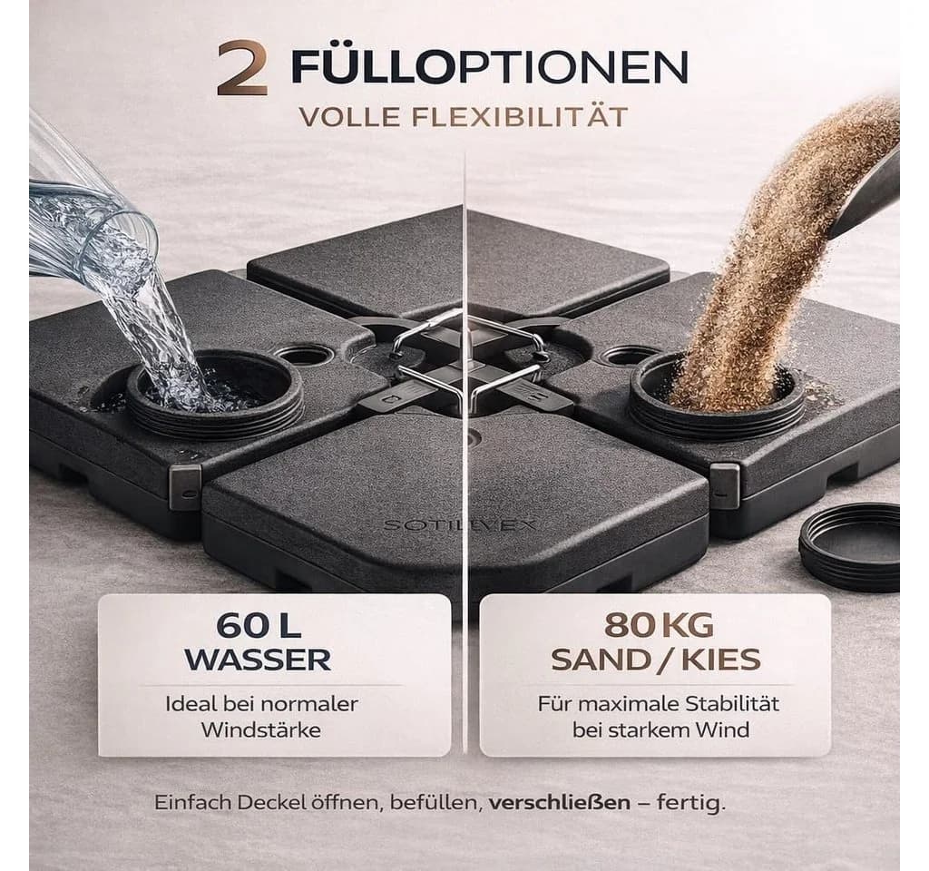Gartiva® Schirmständer mit Schirmgewichten für Ampelschirme - Bild 5