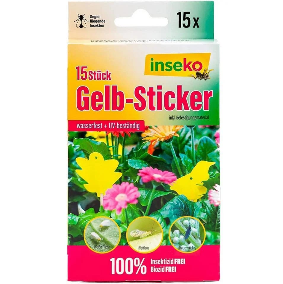 Inseko Klebefalle 15 x Profi Gelbsticker Gelbtafeln Fliegenfalle umweltfreundlich & giftfrei