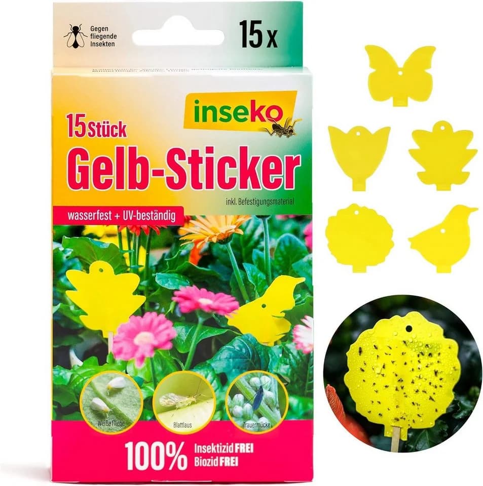 Inseko Klebefalle 15 x Profi Gelbsticker Gelbtafeln Fliegenfalle umweltfreundlich & giftfrei - Bild 2