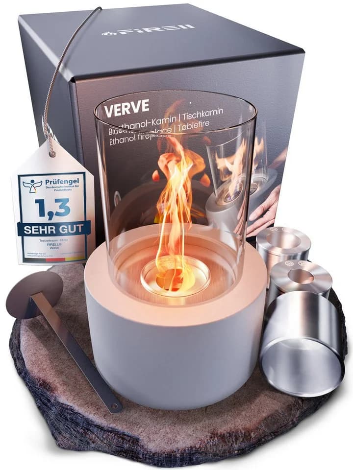 FIRELL Tischkamin VERVE Bioethanol Beton Edelstahl Komplettset - Bild 2