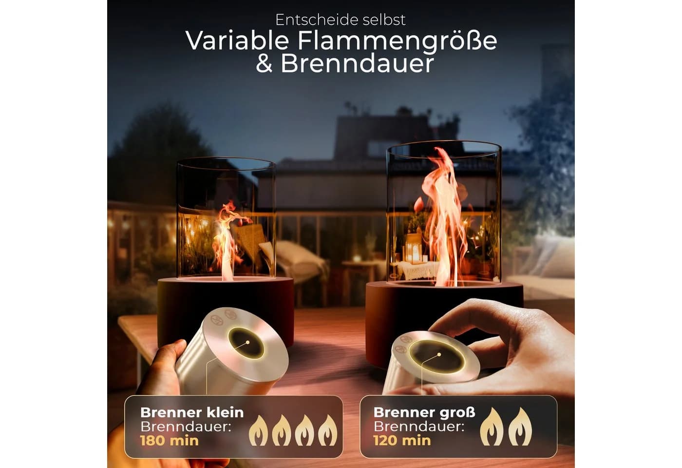 FIRELL Tischkamin VERVE Bioethanol Beton Edelstahl Komplett-Set - Bild 4