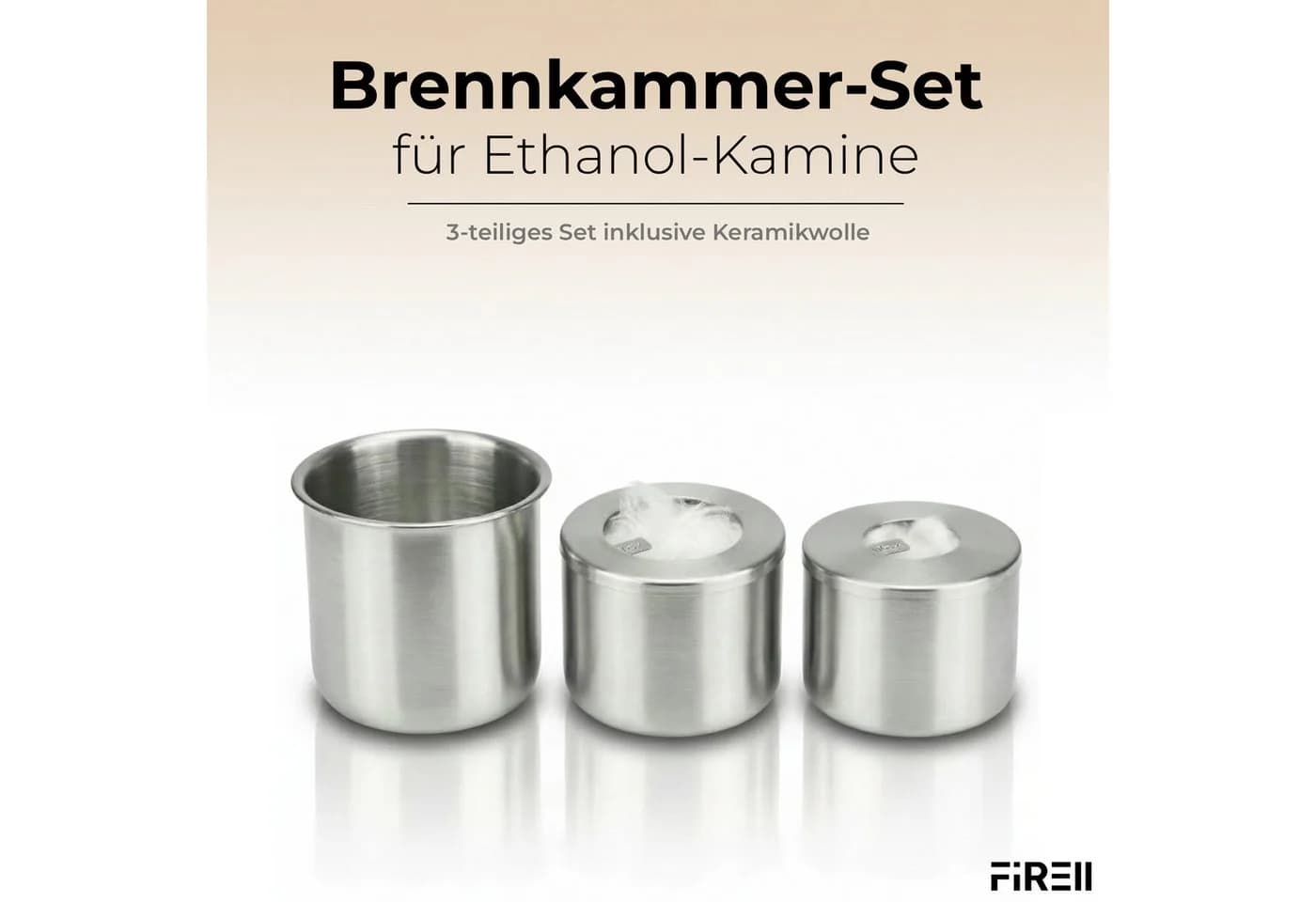 FIRELL Ethanol Brenner 125ml 3-teilig Edelstahl