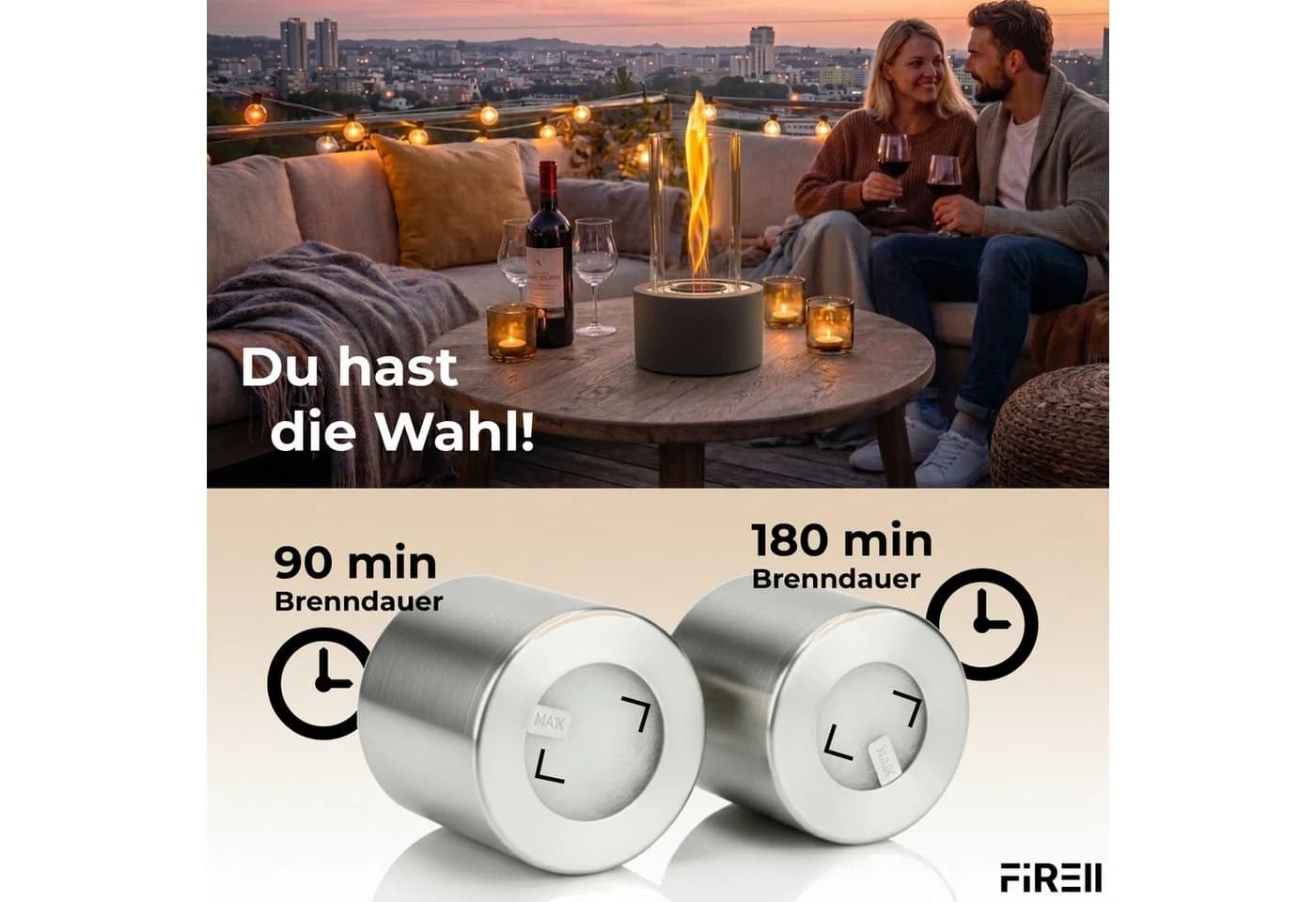 FIRELL Ethanol Brenner 125ml 3-teilig Edelstahl - Bild 3