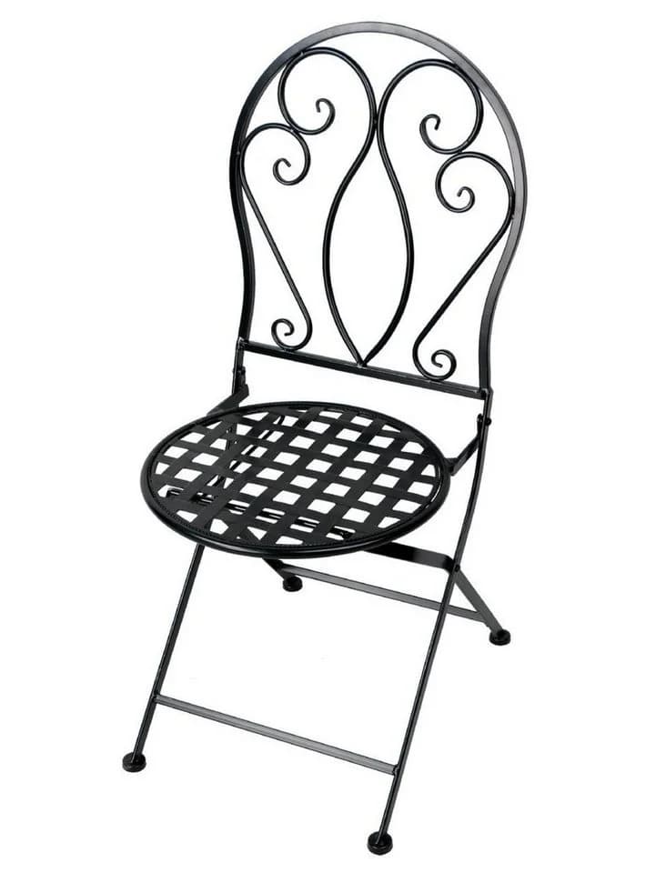 Primaster Gartenstuhl Provence Metall Schwarz Klappbar