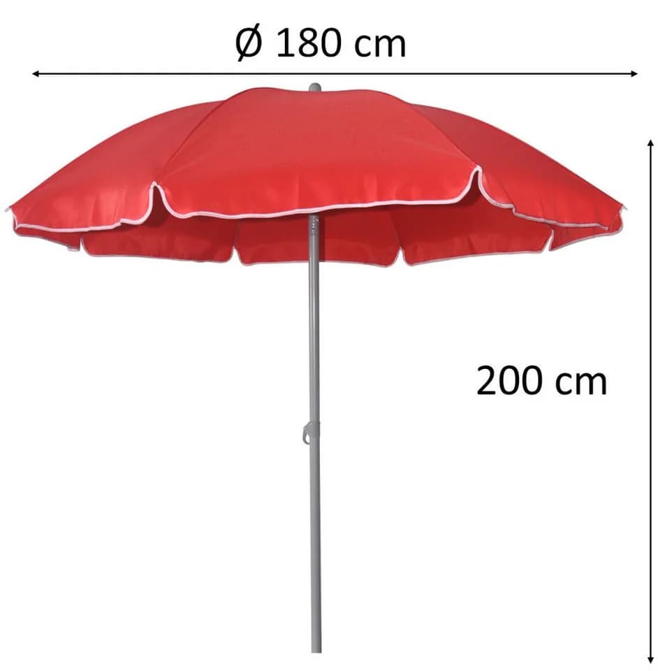 Trend Line Sonnenschirm Rot Ø 180 cm mit Knickgelenk