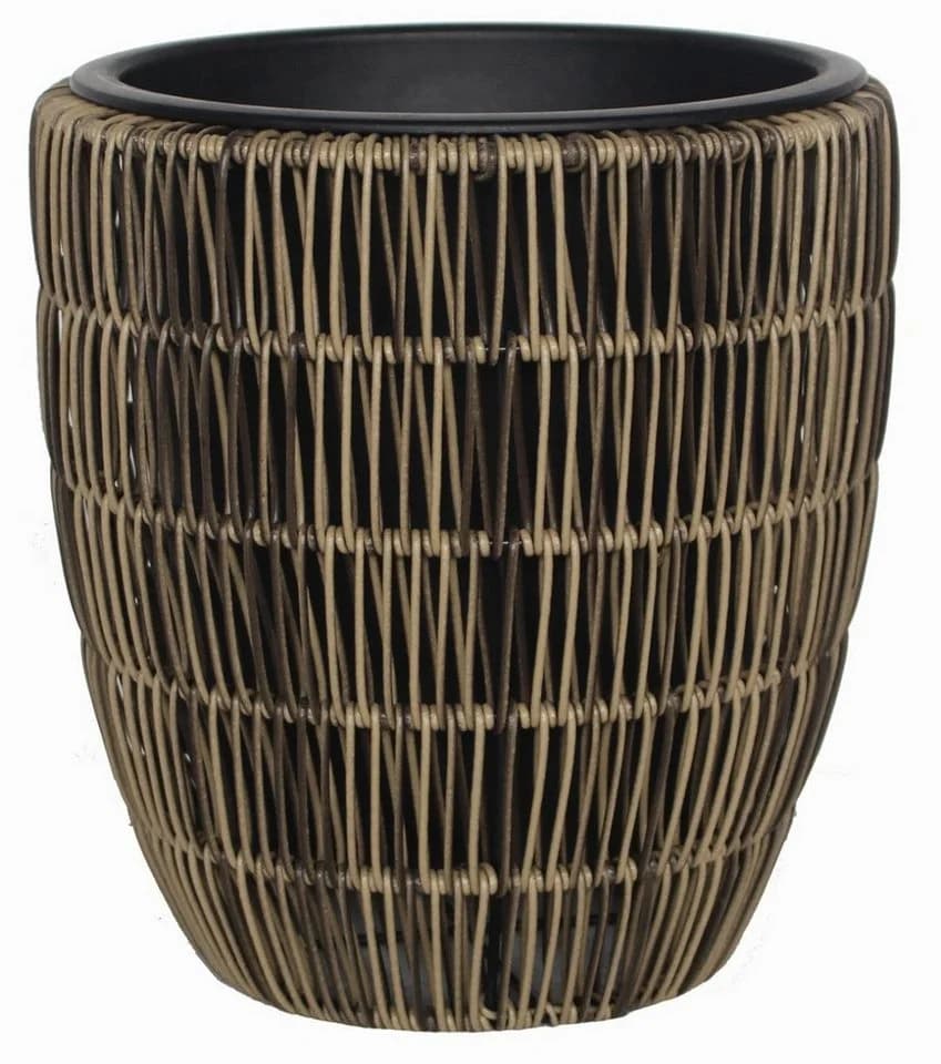 Trend Line Polyrattan Pflanztopf Braun mit Einsatz