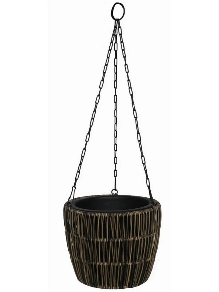 Trend Line Hängeampel Polyrattan Braun mit Einsatz