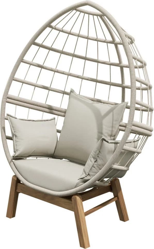 Primaster Loungesessel Stahl Salo Beige mit Kissen