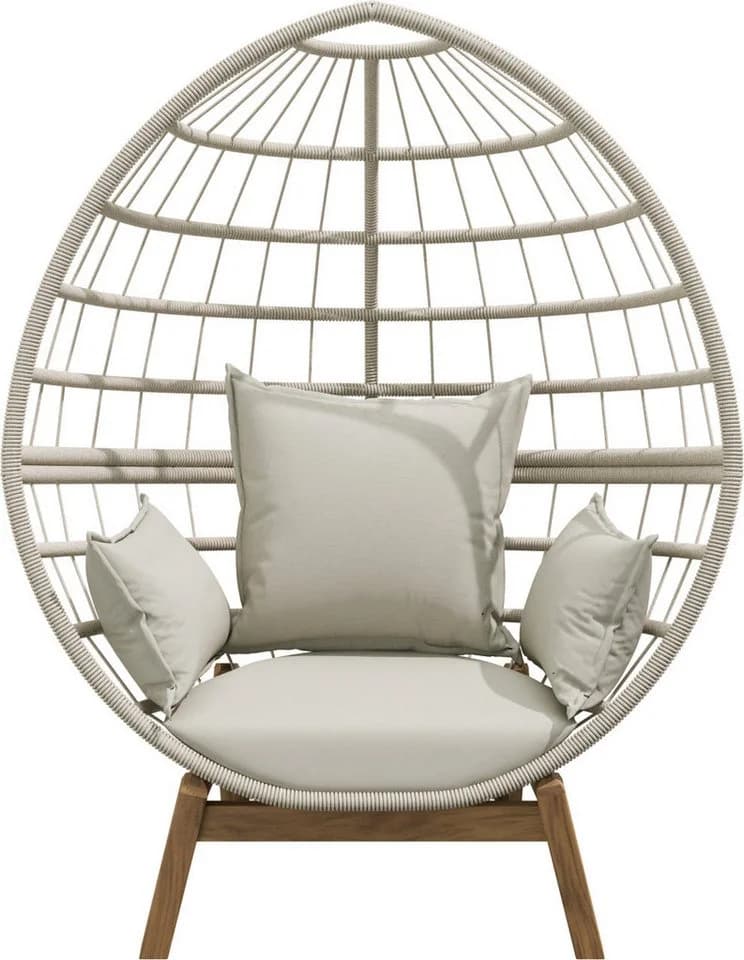 Primaster Loungesessel Stahl Salo Beige mit Kissen - Bild 4