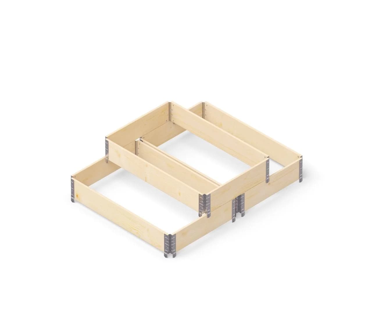 Upyard Palettenrahmen Hochbeet 3er-Set 80 x 60 cm
