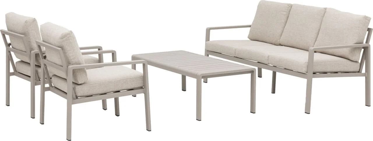 Primaster Gartenmöbel-Set Lucca Aluminium Beige 4-teilig