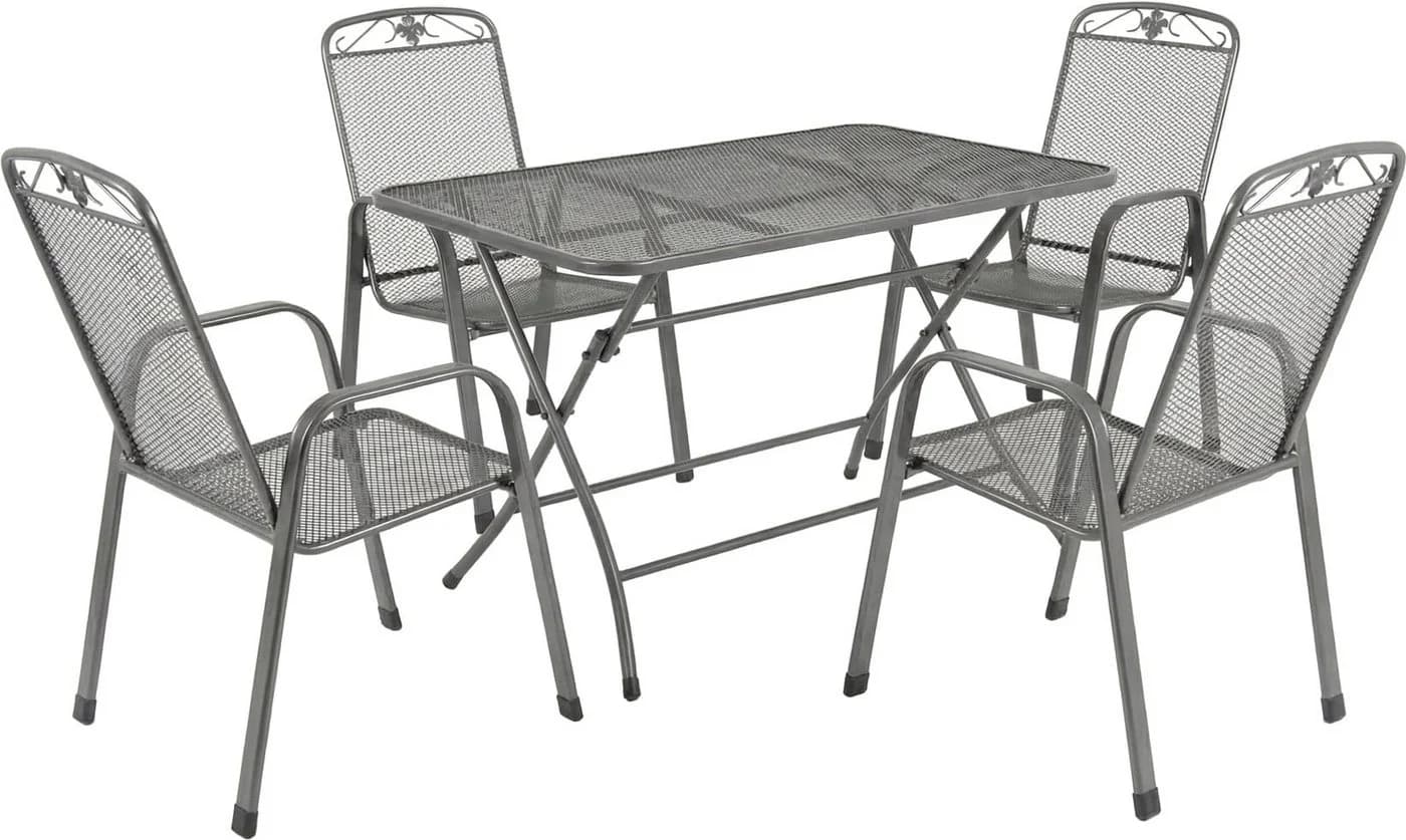 MWH Garten-Essgruppe Caffe Latte 2.0 4-tlg. Grau Streckmetall - Bild 4