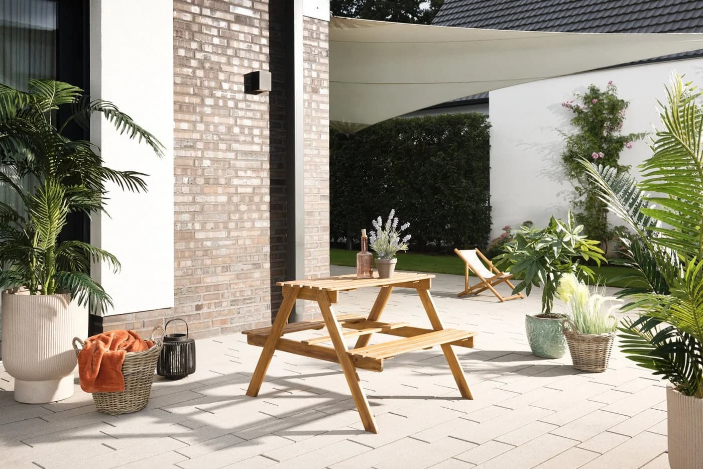 Primaster Kindersitzgruppe Mia mit Sonnenschirm Holz Gartenbank