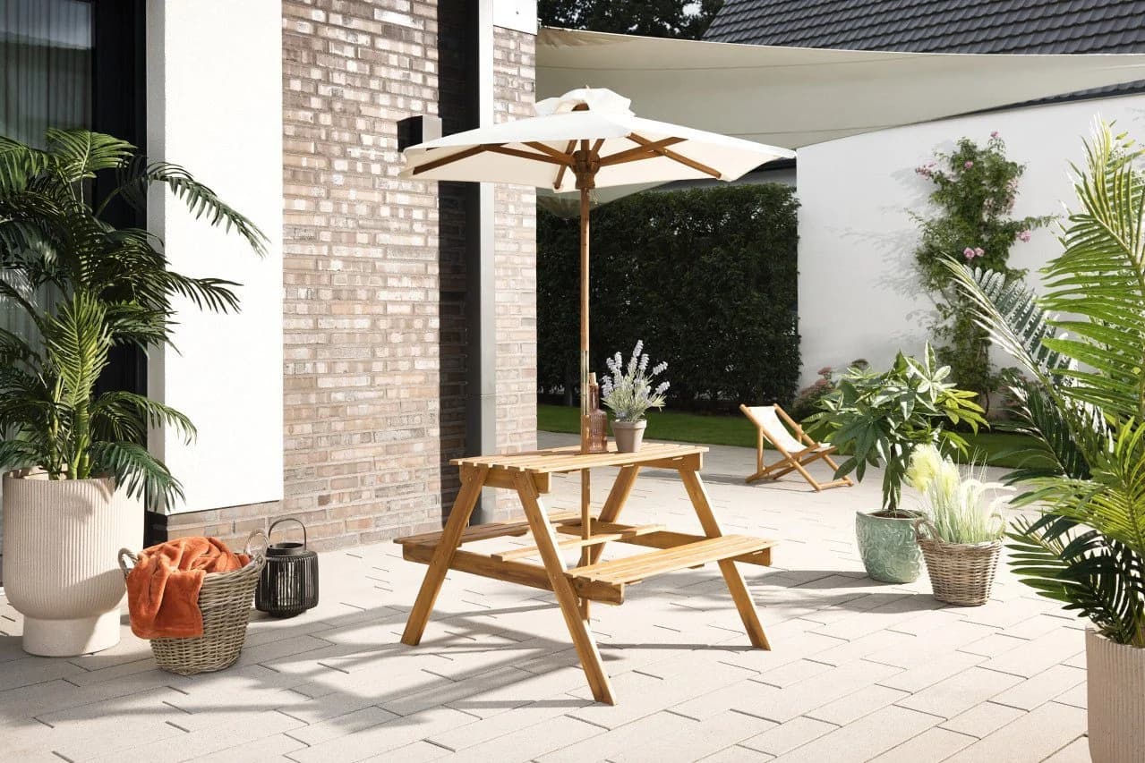 Primaster Kindersitzgruppe Mia mit Sonnenschirm Holz Gartenbank - Bild 2