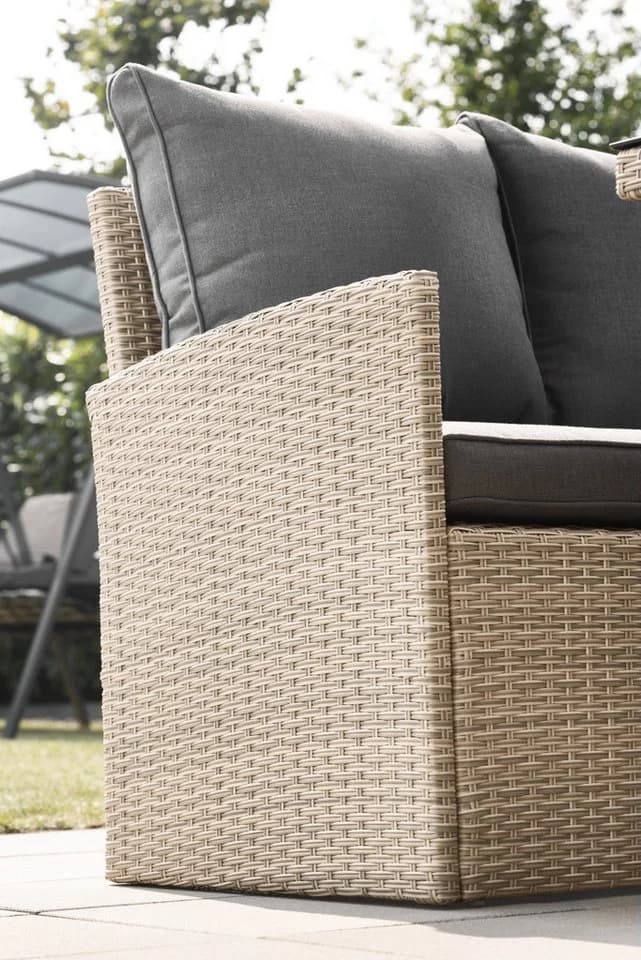 Primaster Gartenlounge-Set Andros Grau PE-Wicker Stahl