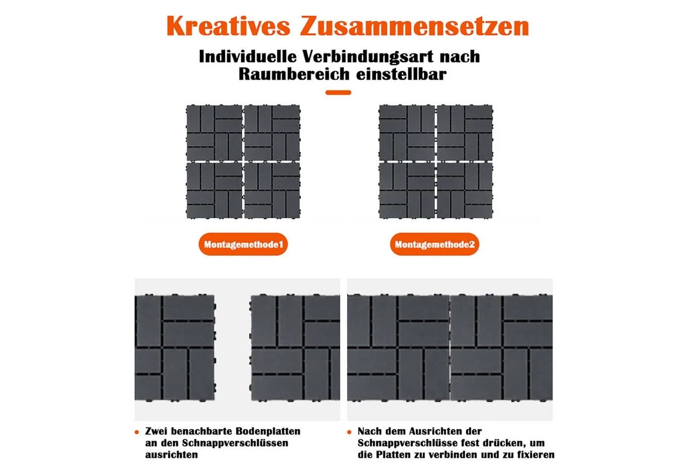 GLIESE Terrassendielen 44 Stück Dunkelgrau - Bild 3