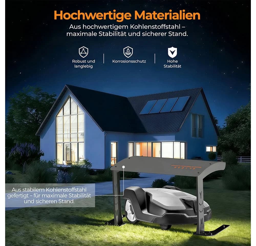 PFCTART Mähroboter-Garage Metall Schwarz Bogendach - Bild 4