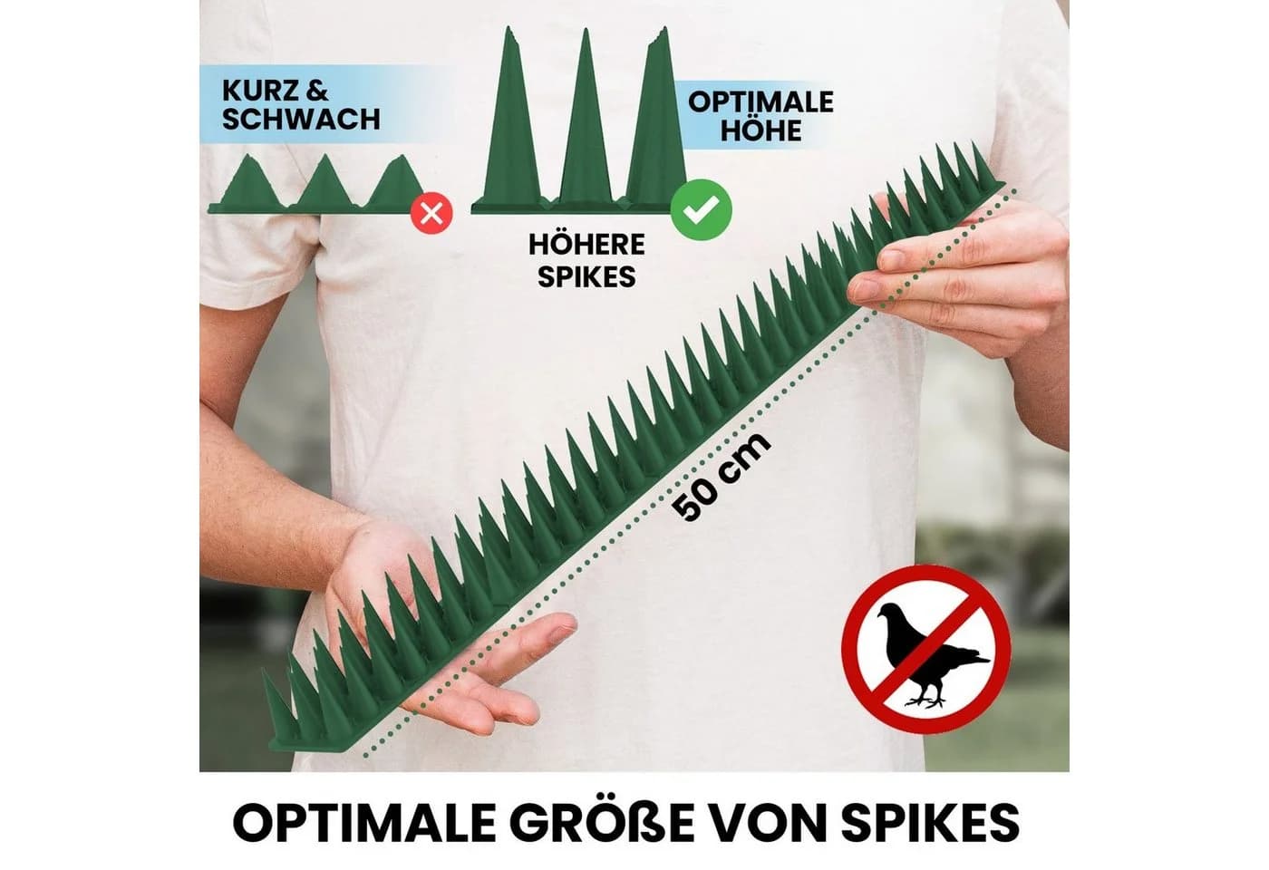 KONZEPT Taubenabwehr Spikes UV-beständig 6er Set 3m