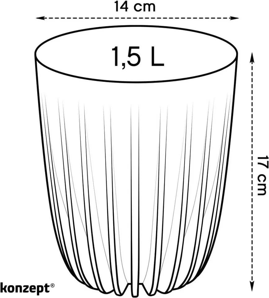 KONZEPT Blumentopf Schwarz mit Drainagesystem für Balkon und Garten