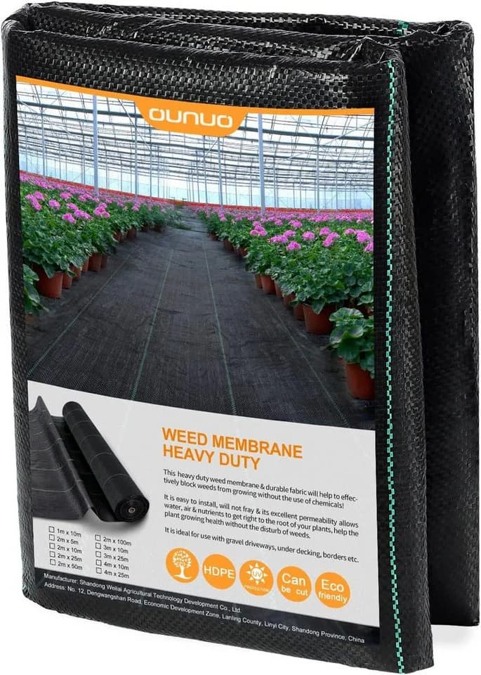 OUNUO Unkrautvlies 90g/m² Schwarz Gartenvlies Unkrautfolie - Bild 2