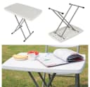 JEOBEST Klapptisch Outdoor Tisch Campingtisch Gartentisch Esstisch 75x50 cm Verstellbare Höhe Wetterfest Metall Weiß Bild 2