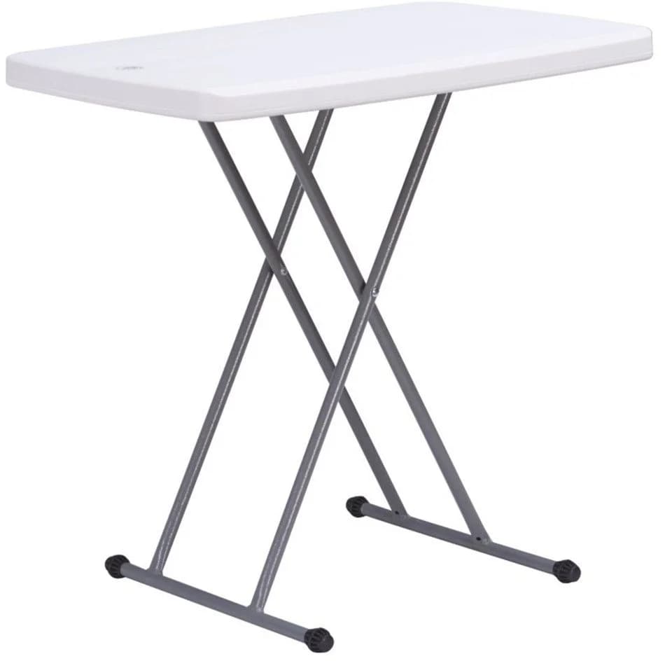 JEOBEST Klapptisch Outdoor Tisch Campingtisch Gartentisch Esstisch 75x50 cm Verstellbare Höhe Wetterfest Metall Weiß - Bild 4