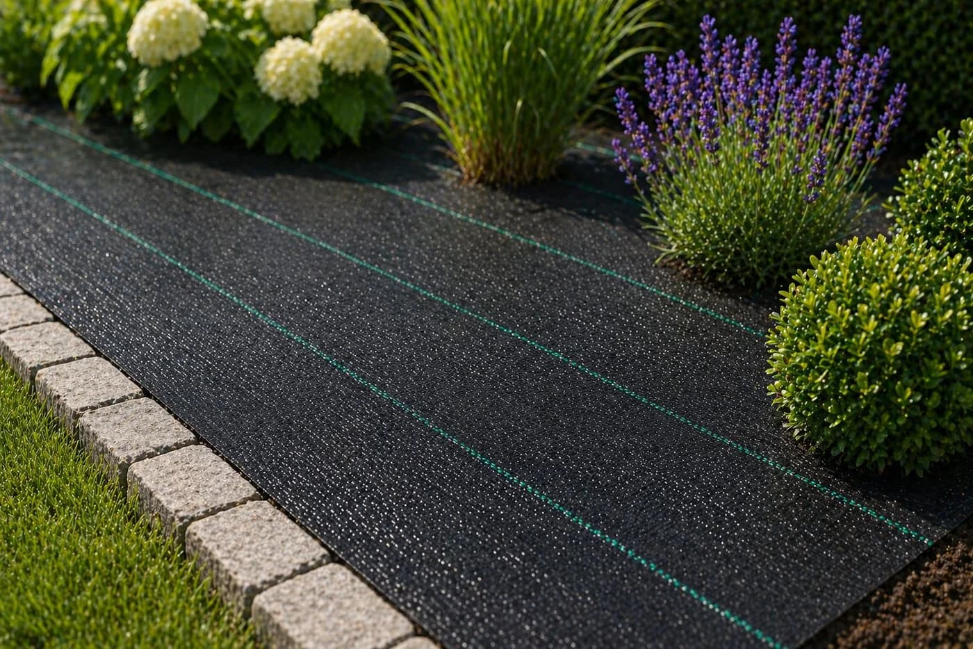 LA CUTE Unkrautvlies 160g/m² Schwarz UV-beständig Wasserdurchlässig - Bild 3