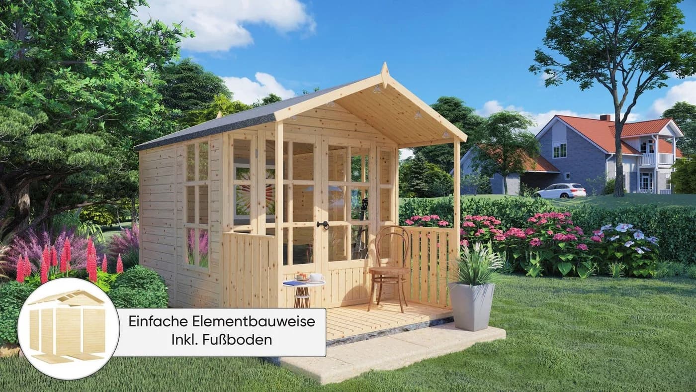 Gartenhaus BERTILO Salisbury Massivholz Beige Naturbelassen - Bild 2
