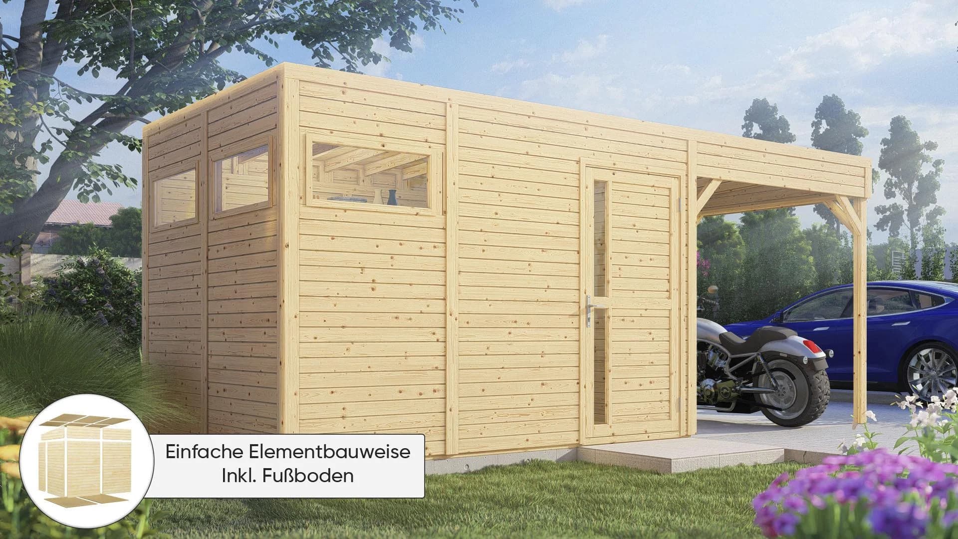 Gartenhaus KONIFERA Cubus 3 Lounge Massivholz