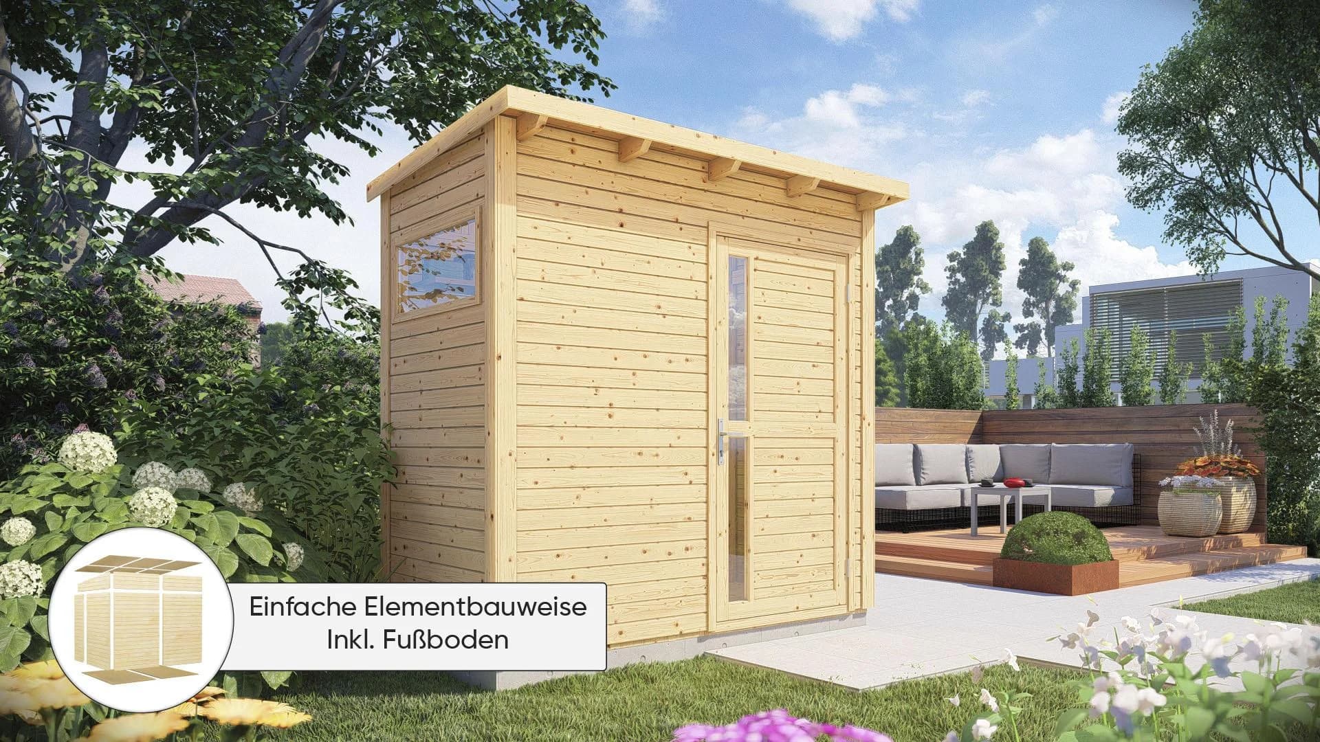 Gartenhaus BERTILO "Pentus 1" Massivholz