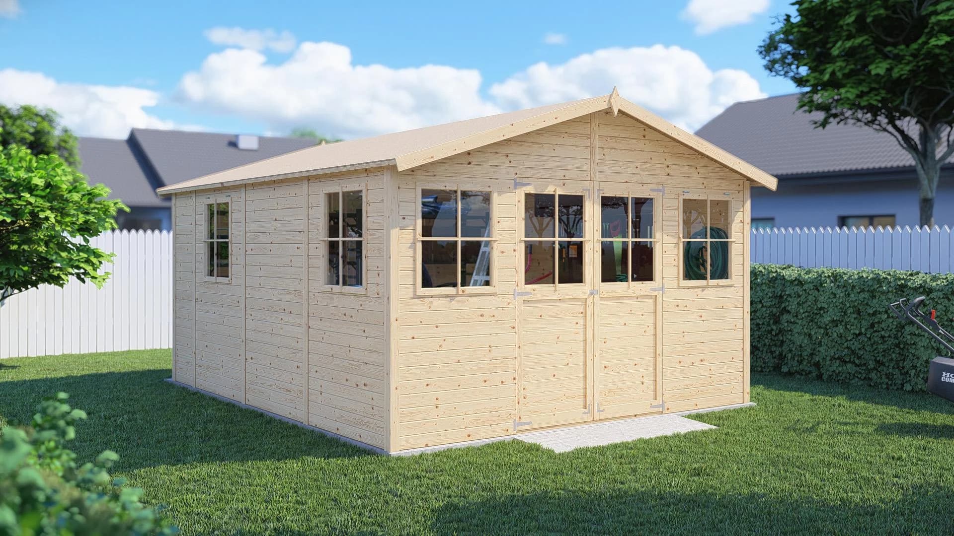 Gartenhaus BERTILO Workshop Carpenter Naturbelassen Massivholz