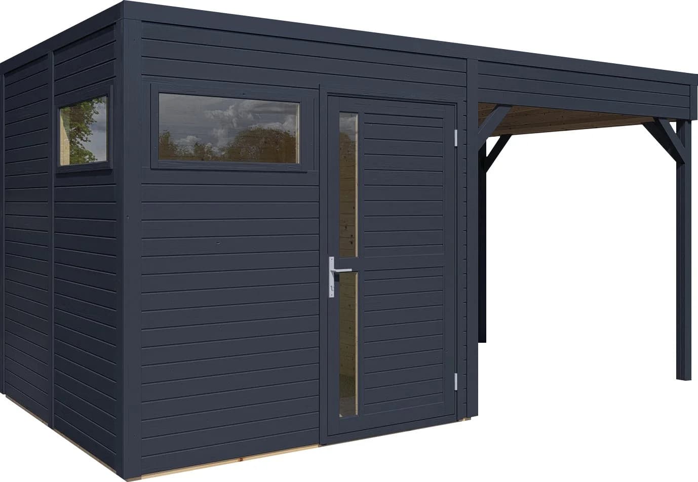 Gartenhaus BERTILO Cubus 2 Lounge Anthrazit Massivholz