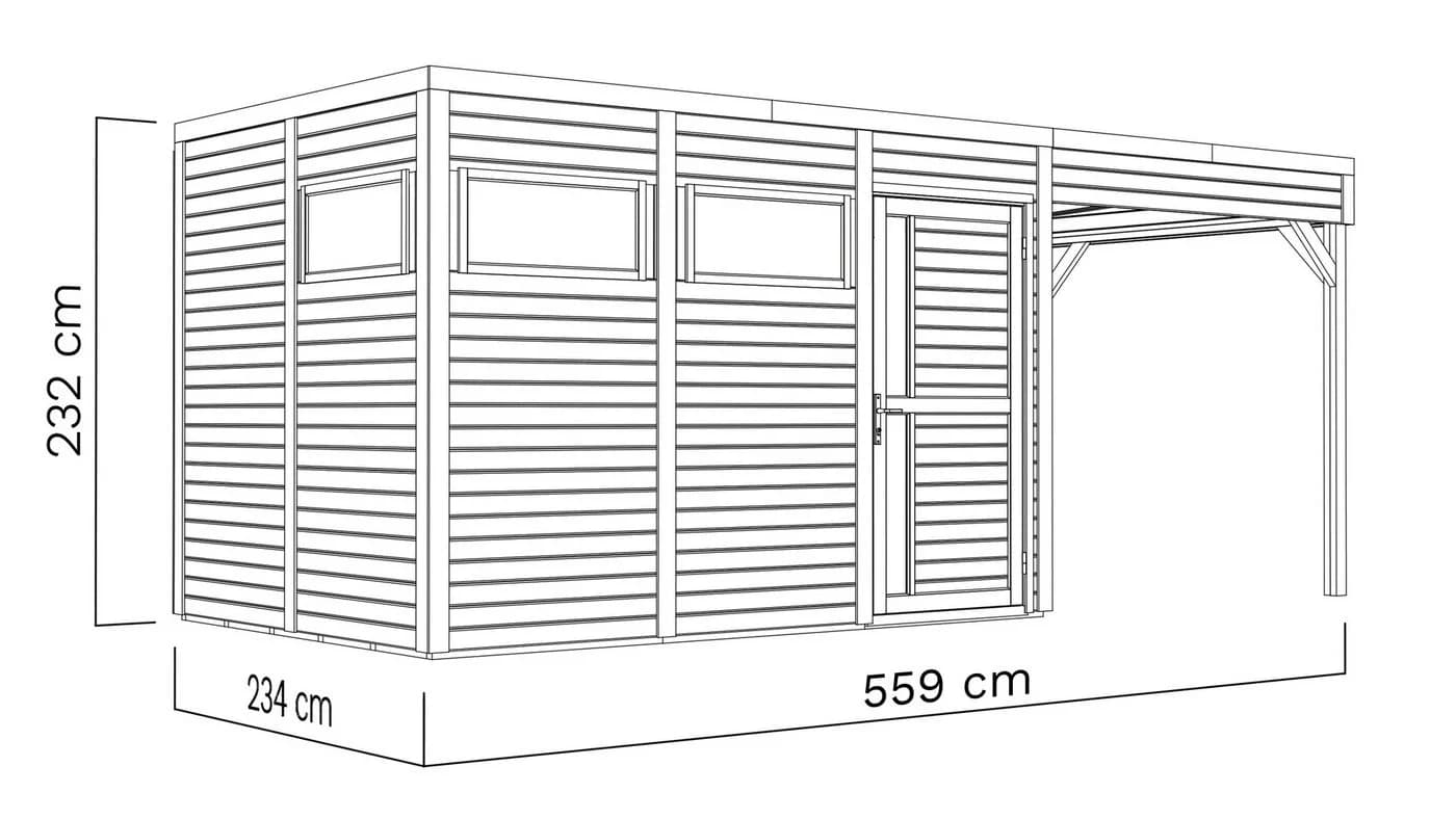 Gartenhaus BERTILO Cubus 3 Lounge anthrazit Massivholz - Bild 5