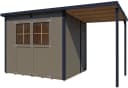 Gartenhaus BERTILO Einfach 3 Plus Beigegrau Massivholz Bild 1